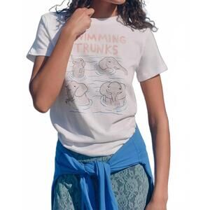 NEW UNFORTUNATE PORTRAIT swimming trunks shirt in white